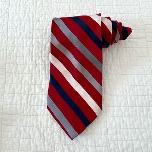 Campia Moda Red White Classic Striped Tie Silk NeckTie